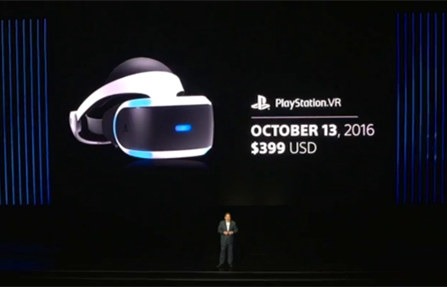 索尼PlayStation VR发售日公布：399刀迄今最便宜！