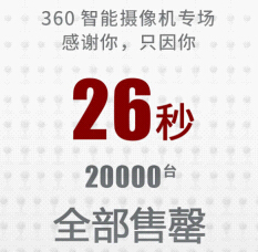 用26秒创造了一项记录 <span style='background-color:Yellow;'>360</span>智能摄像机被赞“看家神器”